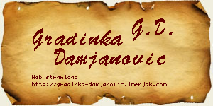 Gradinka Damjanović vizit kartica